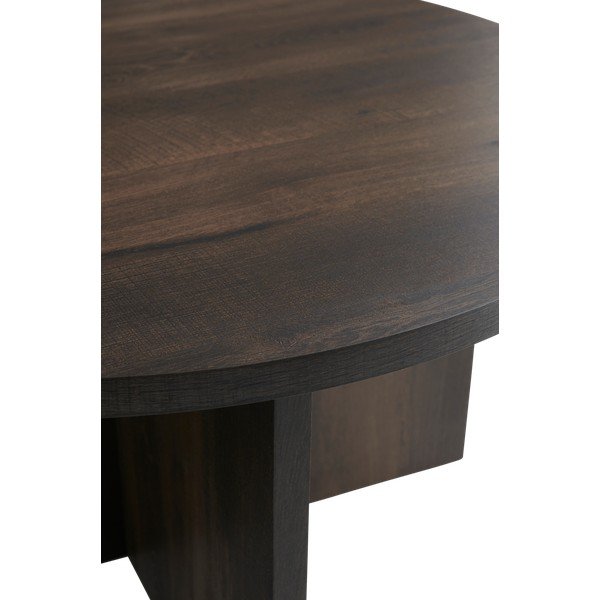 Brązowy okrągły stolik z płyty MDF ø 85 cm Poppy – Ellos Home-image-3