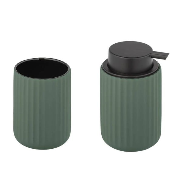 Zielony zestaw ceramicznych akcesoriów łazienkowych Belluno – Wenko