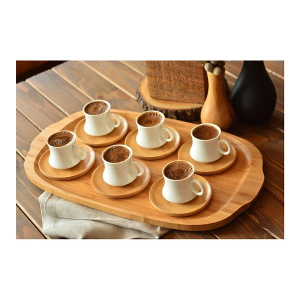 Zestaw 6 filiżanek ze spodkami z bambusu Bambum Largi-image-2