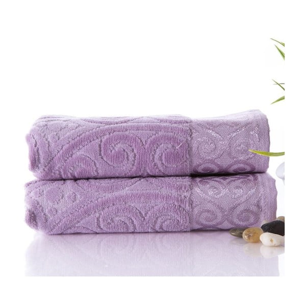 Zestaw 2 ręczników Hanzade Lilac, 50x90 cm