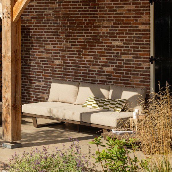 Brązowa tapicerowana sofa ogrodowa Bear – WOOOD-image-1