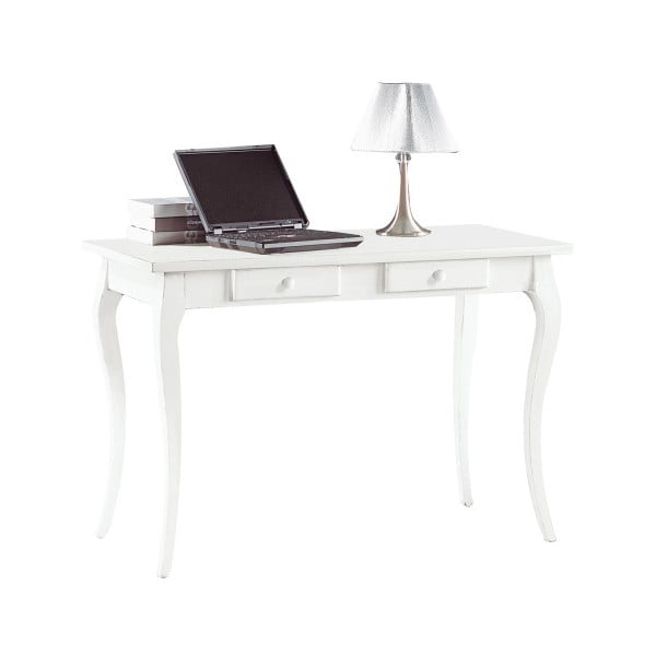 Białe biurko drewniane z 2 szufladami Castagnetti Mare