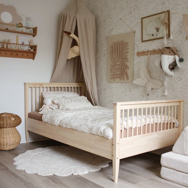 Kremowy bawełniany dywan dziecięcy tkany ręcznie odpowiedni do prania ø110 cm Gabrielle – Nattiot-image-2