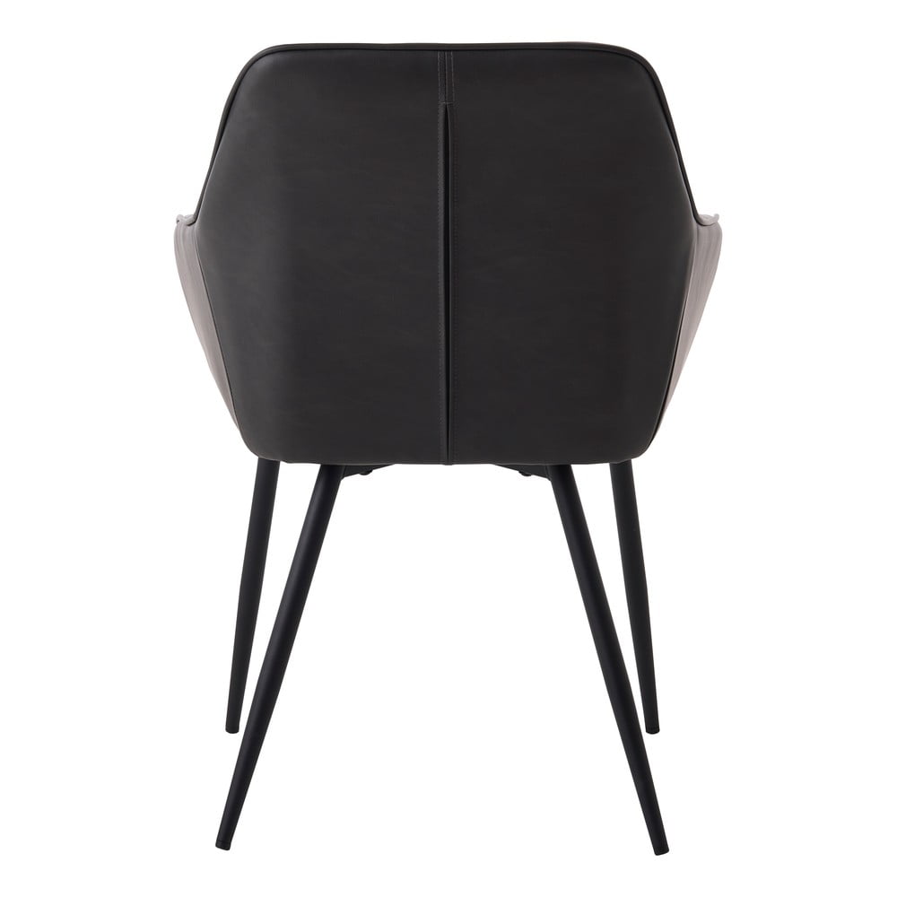Ciemnoszare tapicerowane fotele jadalniane zestaw z podłokietnikami 2 szt. Nolan Square – Unique Furniture (zdjęcie 8)
