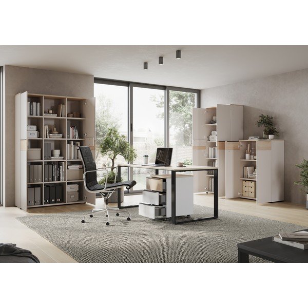 Biurko w dekorze dębu 80x160 cm Oviedo – Germania-image-1