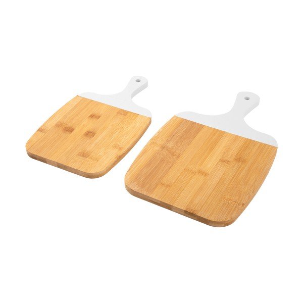 Zestaw 2 bambusowych desek do krojenia z białą rękojeścią PT LIVING Gourmet-image-3