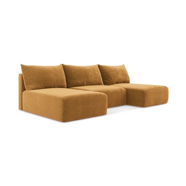 Pomarańczowy rozkładany/ze schowkiem narożnik Kalena – Makamii-image-2