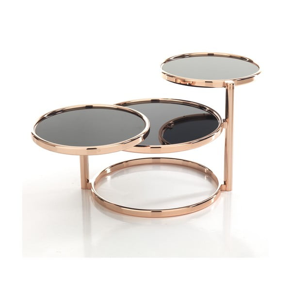 Stolik obrotowy w kolorze miedzi z czarnym blatem Tomasucci Tree Rings Cooper, ⌀ 50 cm-image-2