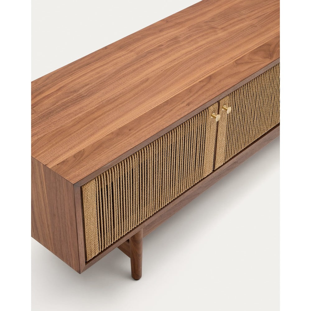 Brązowa szafka pod TV w dekorze orzecha 200x50 cm Elan – Kave Home (zdjęcie 9)