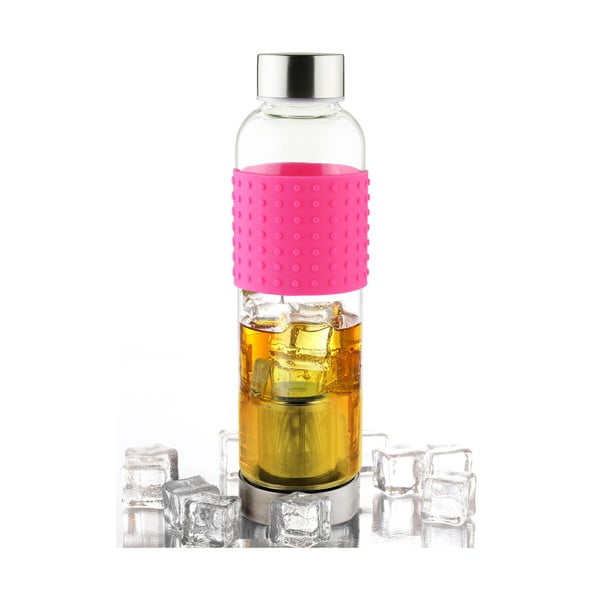 Różowa butelka na mrożoną herbatę Asobu IT2GO, 420 ml