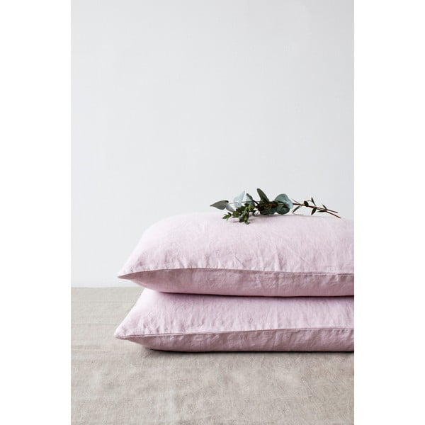 Fioletowa lniana poszewka na poduszkę Linen Tales, 70x90 cm