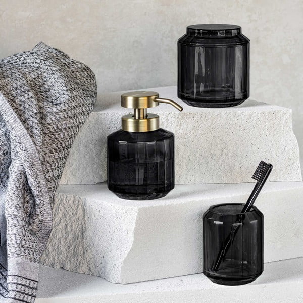 Czarny szklany kubek na szczoteczki do zębów Vision – Mette Ditmer Denmark-image-1