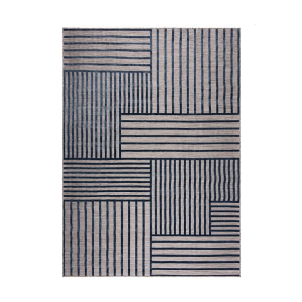 Ciemnoniebieski dywan odpowiedni na zewnątrz 120x170 cm Vigo Blocks – Flair Rugs