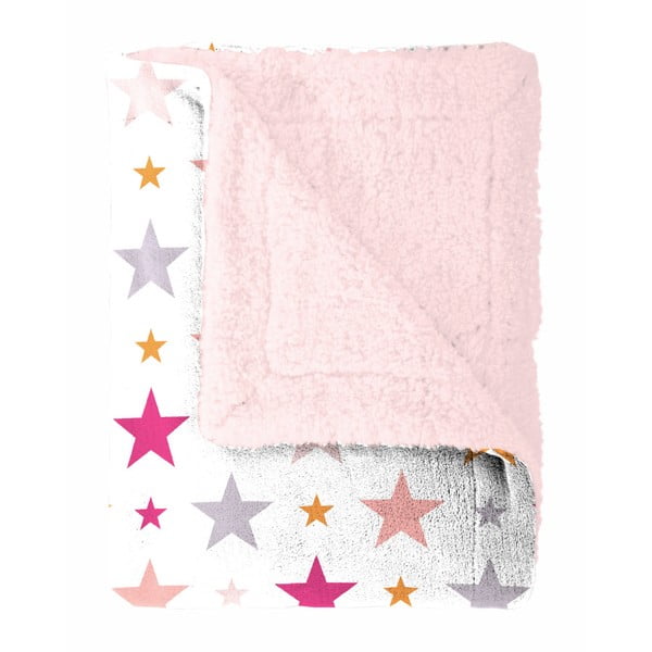 Koc dziecięcy Home Collection Starry pink, różowe gwiazdki, 130x170 cm