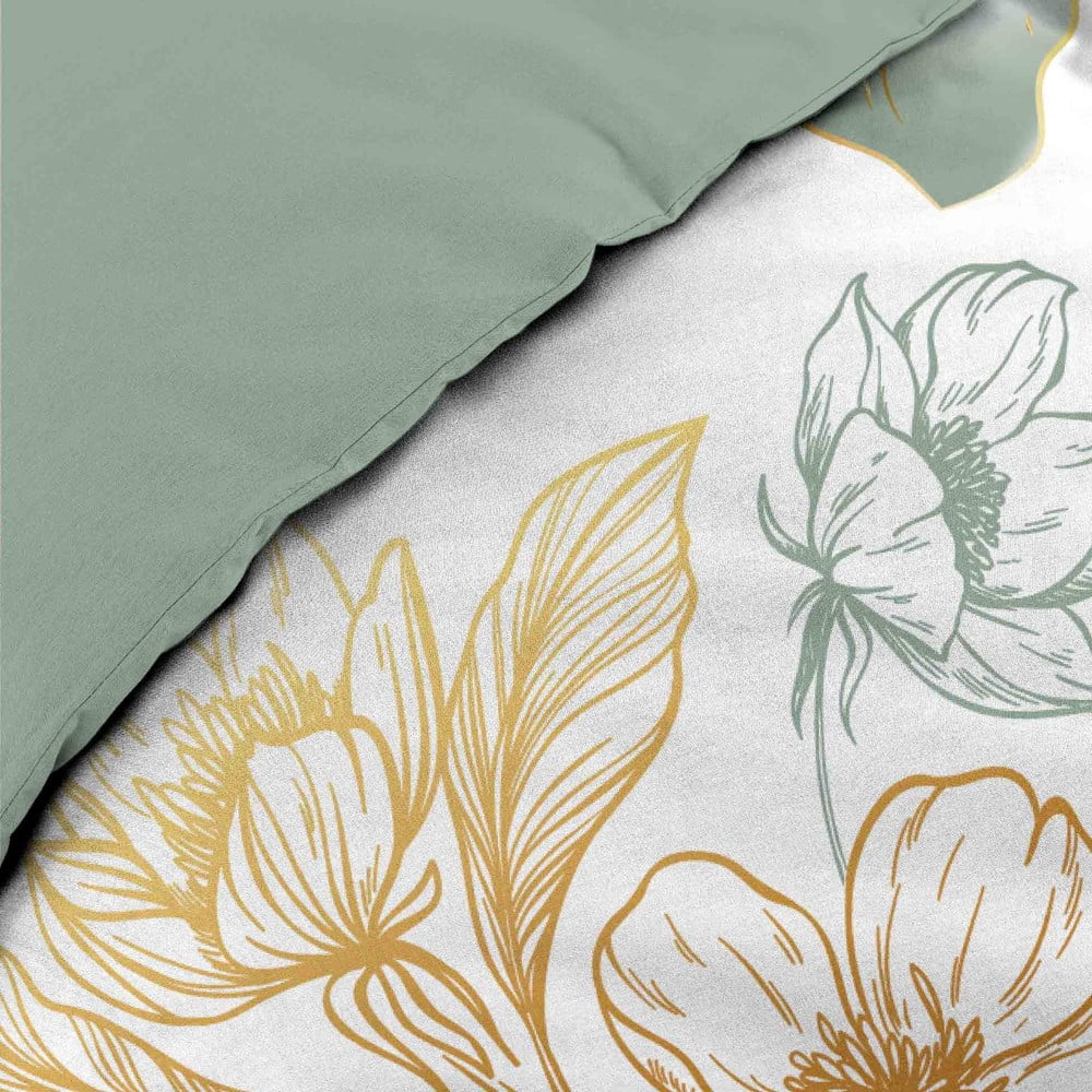 Biało-zielona bawełniana pościel dwuosobowa 240x220 cm Lolita – douceur d'intérieur (zdjęcie 4)