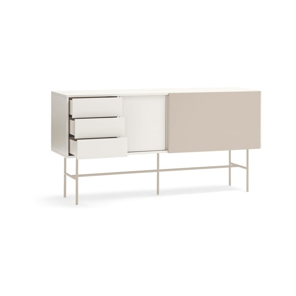 Beżowo-kremowa niska komoda z drzwiami przesuwnymi 180x91 cm Nube – Teulat-image-4