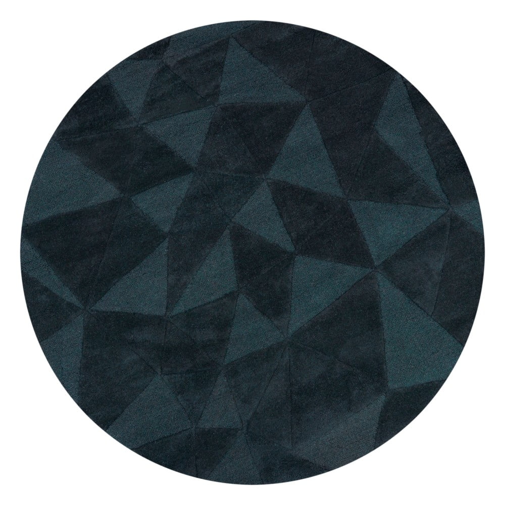 Zielononiebieski wełniany okrągły dywan tkany ręcznie ø 160 cm Shard Teal – Flair Rugs