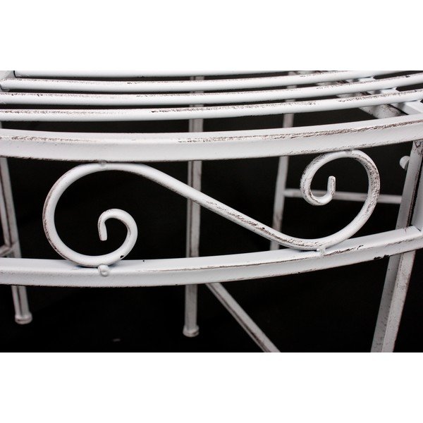 Biała metalowa ławka ogrodowa Varda – Garden Pleasure-image-3