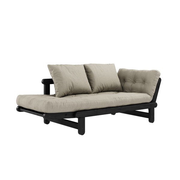 Sofa rozkładana z lnianym pokryciem Karup Design Beat Black/Linen-image-4