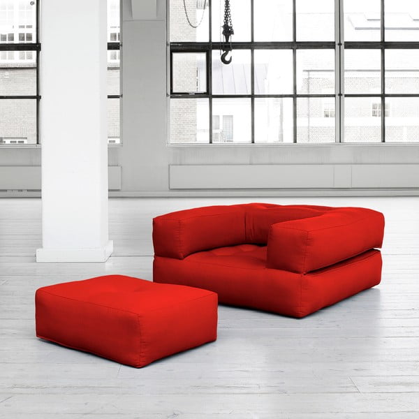 Fotel rozkładany Karup Cube Red
