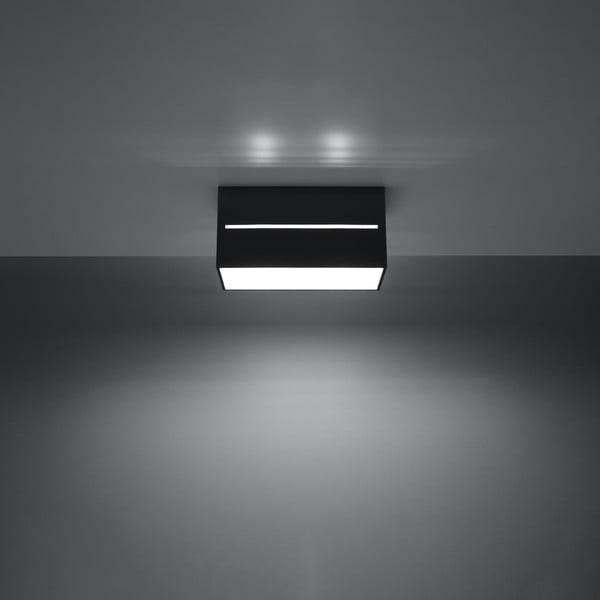 Czarna lampa sufitowa z metalowym kloszem 10x20 cm Lorum – Nice Lamps