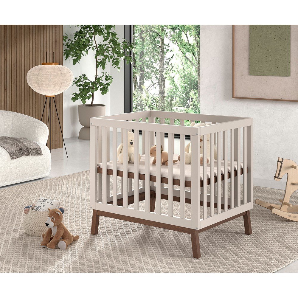 Beżowy kojec dla dzieci z litego drewna sosnowego 95x75 cm Sezane – Vipack (zdjęcie 3)