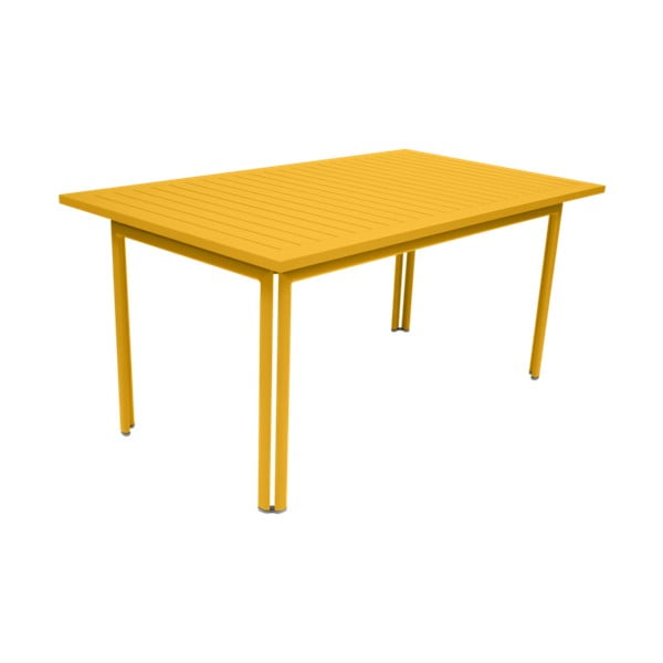 Żółty metalowy stół ogrodowy Fermob Costa, 160x80 cm