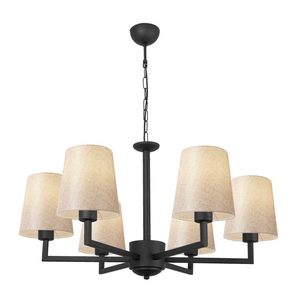 Czarna lampa wisząca z tekstylnym kloszem Profil – Opviq lights-image-1