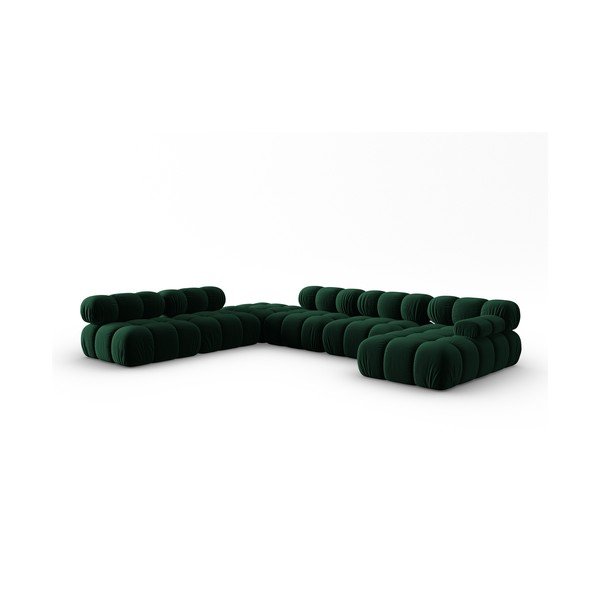 Zielona aksamitna sofa 379 cm Bellis – Micadoni Home-image-3