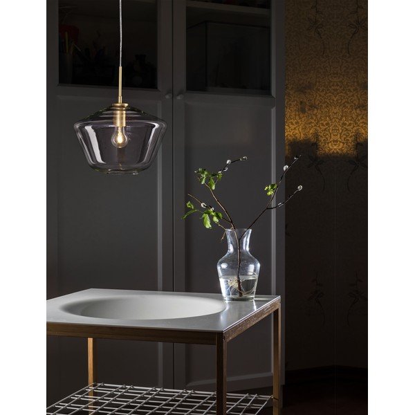 Szklana lampa wisząca w kolorze złota ze szklanym kloszem ø 30 cm Prisma – Nova Luce-image-2