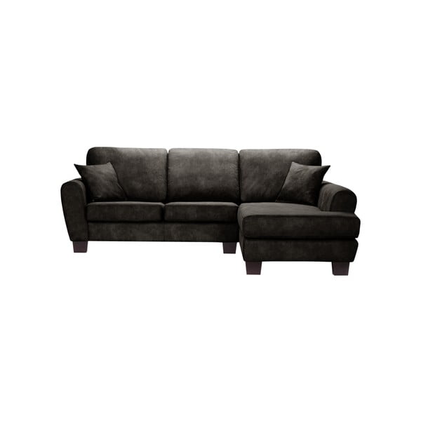 Antracytowa sofa narożna z szezlongiem po prawej stronie Rodier Intérieus Tweed2