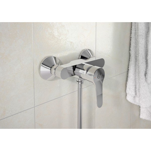 Prysznicowa bateria ścienna w kolorze srebra z połyskiem Alpha – Ideal Standard-image-1