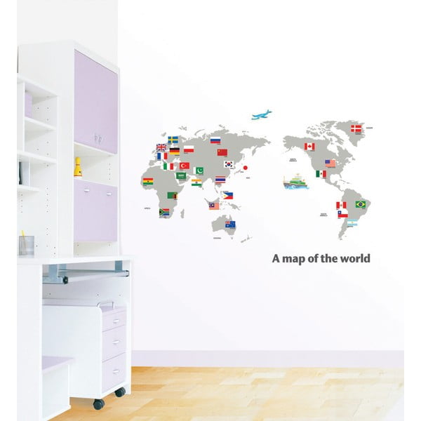 Naklejka World Map and Flags-image-1