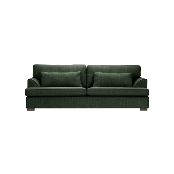 Ciemnozielona sofa 3-osobowa z czarnym wykończeniem Rodier Ferrandine
