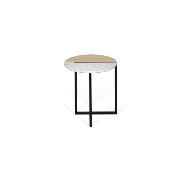 Stolik z blatem z drewna dębowego i marmuru ø 50 cm Sonata – TemaHome-image-3