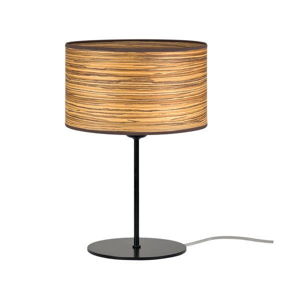 Brązowa lampa stołowa z drewnianego forniru Sotto Luce Ocho S, ⌀ 25 cm