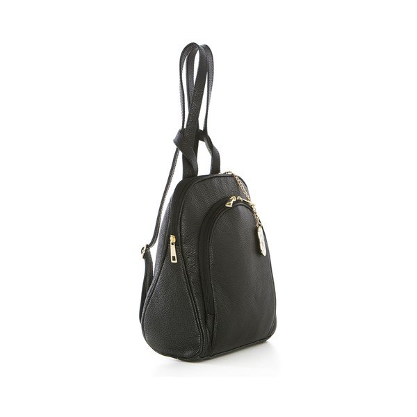 Czarny mały plecak skórzany Anna Morellini Oxana-image-3