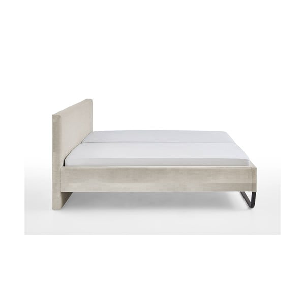 Beżowe tapicerowane łóżko dwuosobowe bez stelaża 180x200 cm Swing – Meise Möbel-image-2