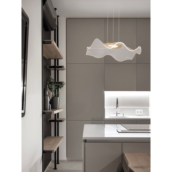 Aluminiowa lampa wisząca LED w kolorze złota z kloszem ze szkła akrylowego Siderno – Nova Luce-image-1