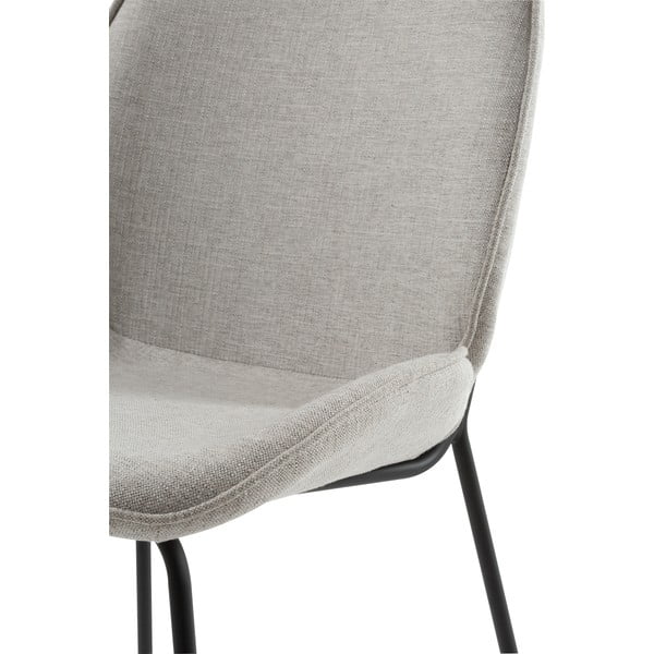 Szare krzesło z aksamitną powierzchnią i metalową konstrukcją Canett Hella-image-3