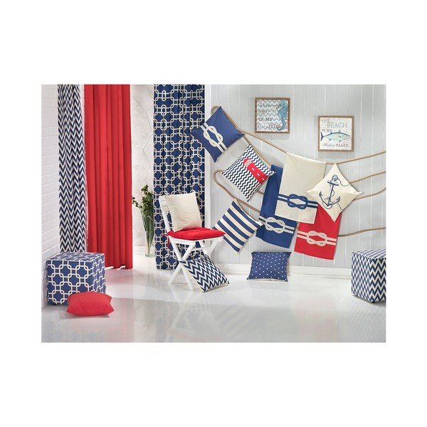 Niebieska poszewka na poduszkę Mike & Co. NEW YORK Sail Stripes, 43x43 cm-image-1