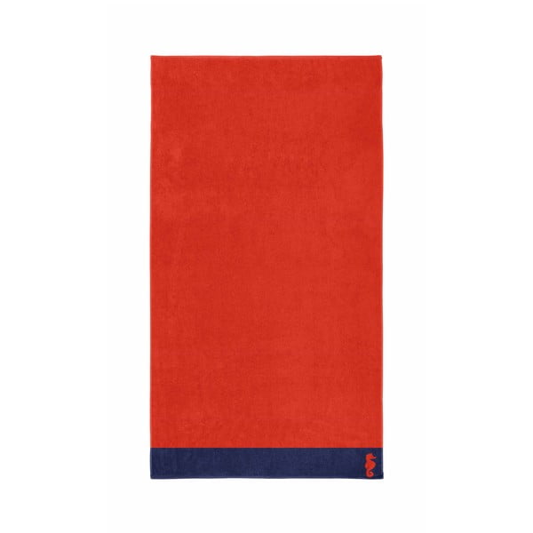 Czerwony ręcznik Seahorse Cruise, 100x180 cm