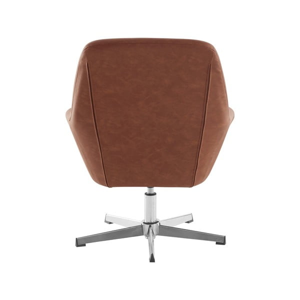 Brązowy fotel z imitacji skóry Naomi – Støraa-image-3