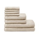 Beżowe bawełniane ręczniki zestaw 8 szt. szybkoschnące Quick Dry – Catherine Lansfield