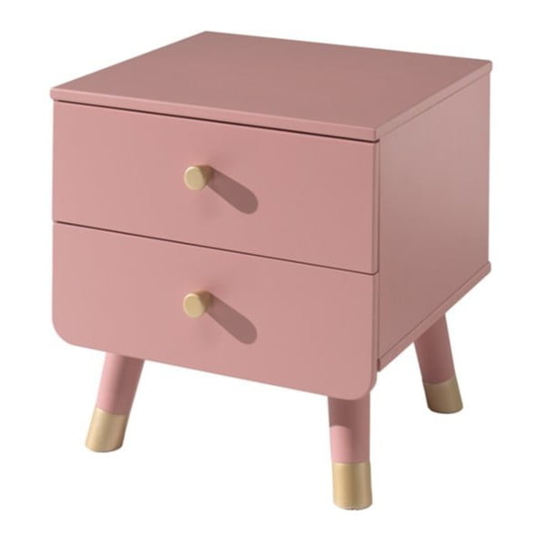 Różowa dziecięca szafka nocna z drewna sosnowego Vipack Billy