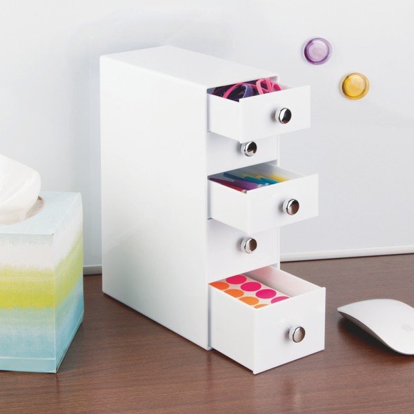 Biała minikomoda InterDesign Drawers Tower-image-1