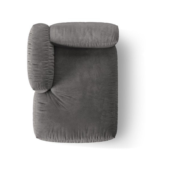 Szary aksamitny moduł sofy (lewostronny) Martina – Micadoni -image-3