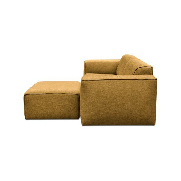 Żółta sofa 3-osobowaz pufem Cosmopolitan Design Phoenix-image-2