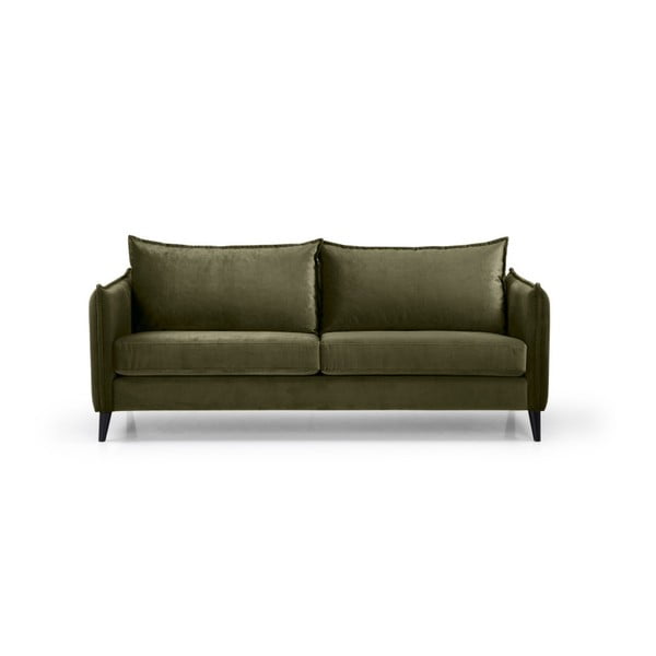 Zielona aksamitna sofa Scandic Leo, 208 cm