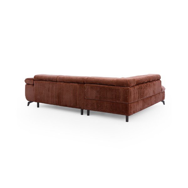 Sztruksowy narożnik w kolorze terakoty (lewostronny/w kształcie litery L) Marbeya  – Ropez-image-3